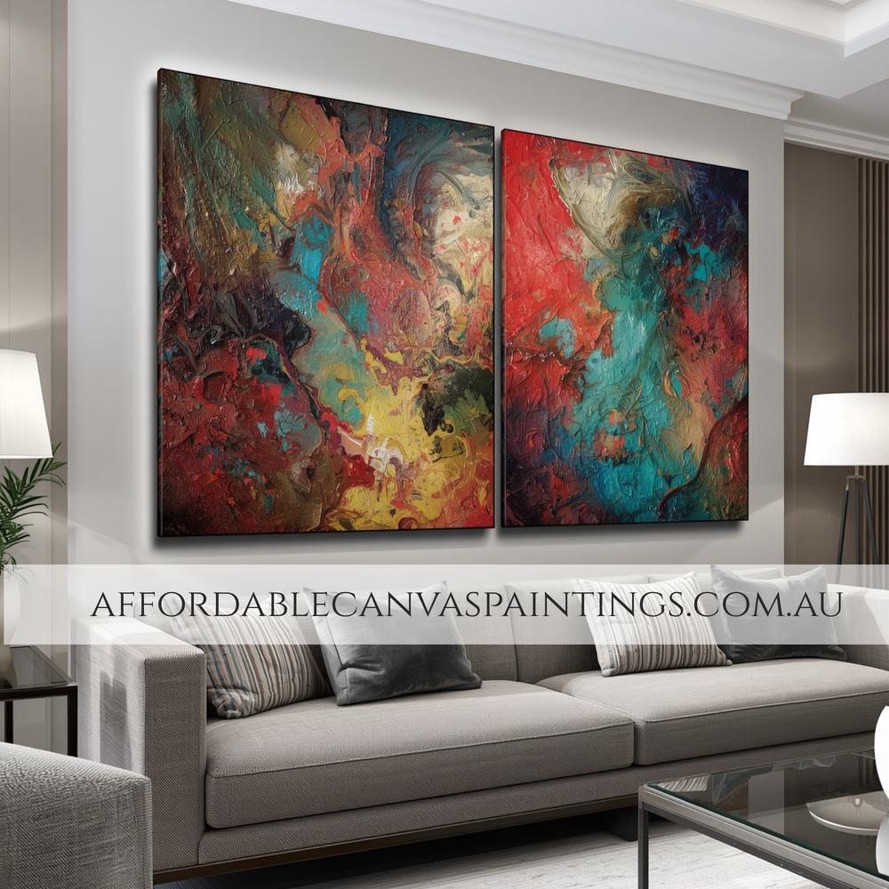 Slurs Large Abstract Wall Art Contemporary Art For Sale Framed 2 Piece Wall Decor Set Handmade Acrylic Painting Australia Impasto Art Painting For Room Decorations