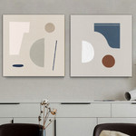 Blob Geometric Abstract Art Modern Heavy Texture Handmade Stretched 2 Piece Canvas Painting Australia affordablecanvaspaintings.com.au