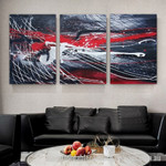 Chromatic Stripes Abstract Art Modern Heavy Texture Handmade Framed 3 Piece Framed Wall Art Australia affordablecanvaspaintings.com.au