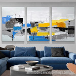 Varicoloured Smear Abstract Art Modern Heavy Texture Handmade Framed 3 Piece Abstract Art Paintings affordablecanvaspaintings.com.au