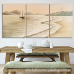 Beach Abstract Art Modern Heavy Texture Handmade Framed 3 Piece Best Framed Artwork Australia affordablecanvaspaintings.com.au