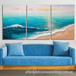 Beautiful Beach Abstract Art Modern Heavy Texture Handmade Stretched 3 Piece Best Framed Artwork Australia affordablecanvaspaintings.com.au