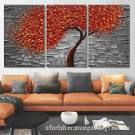 Floret Tree Abstract Art Modern Heavy Texture Handmade Stretched 3 Piece Framed Artwork Australia Online For Home Decor