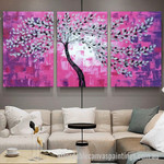 Quaint Leaf Tree Abstract Art Modern Heavy Texture Handmade Stretched 3 Piece Framed Wall Art Australia affordablecanvaspaintings.com.au