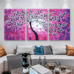 Quaint Leaf Tree Abstract Art Modern Heavy Texture Handmade Framed 3 Piece Abstract Landscape Art For Home Décor