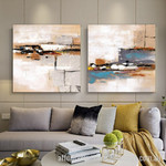 Colorful Stains Abstract Art Modern Heavy Texture Handmade Stretched 2 Piece Framed Paintings Canvas affordablecanvaspaintings.com.au