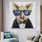 Hog With Cheroot Abstract Art Modern Heavy Texture Handmade Stretched Framed Canvas Wall Art Australia affordablecanvaspaintings.com.au