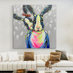 Dapple Rabbits Abstract Art Modern Heavy Texture Handmade Stretched Framed Paintings Canvas For Office Décor
