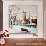 Building Trees Abstract Art Modern Heavy Texture Handmade Stretched Framed Wall Art Australia affordablecanvaspaintings.com.au