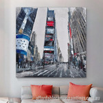 Chromatic Buildings Abstract Art Modern Heavy Texture Handmade Stretched Framed Canvas Wall Art Australia affordablecanvaspaintings.com.au