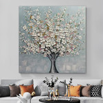 Cherry Blossom Tree Abstract Art Modern Heavy Texture Handmade Stretched Framed Artwork Australia Online For Office Décor