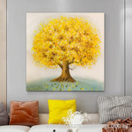 Golden Tree Abstract Art Modern Heavy Texture Handmade Framed Acrylic Paintings For Sale Australia For Home Décor