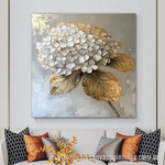 White Flowers Abstract Art Modern Heavy Texture Handmade Framed Stretched Paintings For Sale affordablecanvaspaintings.com.au