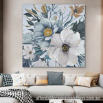 Crestview Flower Abstract Art Modern Heavy Texture Handmade Framed Abstract Acrylic Painting affordablecanvaspaintings.com.au