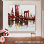 Brooklyn Bridge Abstract Art Modern Heavy Texture Handmade Stretched Framed Artwork Australia Online For Home Décor