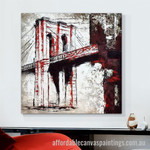 Bridge Abstract Art Modern Heavy Texture Handmade Stretched Framed Canvas Wall Art Australia affordablecanvaspaintings.com.au