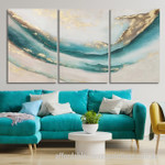 Gold Dolphin Abstract Art Modern Heavy Texture Handmade Framed 3 Piece Framed Paintings For Sale Living Room