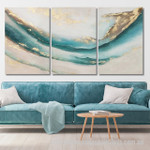 Gold Dolphin Abstract Art Modern Heavy Texture Handmade Stretched 3 Piece Framed Artwork Australia Online affordablecanvaspaintings.com.au