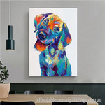 Colorful Dog Abstract Art Modern Heavy Texture Handmade Framed Acrylic Paintings For Sale Australia For Home Décor