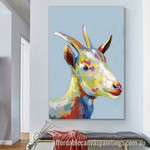 Colorful Goat Abstract Art Modern Heavy Texture Handmade Stretched Framed Paintings Canvas affordablecanvaspaintings.com.au