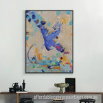 Colorful Smear Abstract Art Modern Heavy Texture Handmade Stretched Framed Paintings Australia For Living Room