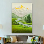 Golden Mountain Abstract Art Modern Heavy Texture Handmade Framed Acrylic Paintings For Sale Australia affordablecanvaspaintings.com.au