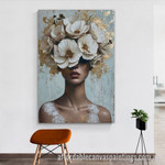 Flowers On Head Abstract Art Modern Heavy Texture Handmade Framed Acrylic Paintings For Sale Australia For Home Décor