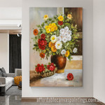 Flowers Pot Abstract Art Modern Heavy Texture Handmade Framed Buy Textured Paintings Online Australia affordablecanvaspaintings.com.au