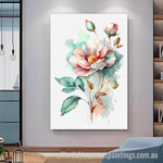 Watercolor Flowers Abstract Art Modern Heavy Texture Handmade Framed Acrylic Paintings For Sale Australia For Home Décor
