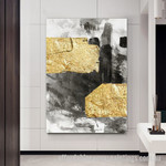 Black And Gold Blot Abstract Art Modern Heavy Texture Handmade Framed Cheap Framed Artwork Australia affordablecanvaspaintings.com.au