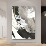 Golden Streaks Abstract Art Modern Heavy Texture Handmade Stretched Framed Paintings Canvas affordablecanvaspaintings.com.au