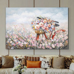 Flowers Basket Bicycle Abstract Art Modern Heavy Texture Handmade Framed Textured Wall Art Australia For Room Décor