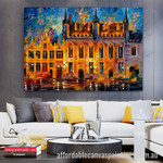 Bruges By Leonid Afremov Abstract Art Modern Heavy Texture Handmade Stretched Cheap Framed Artwork Australia affordablecanvaspaintings.com.au