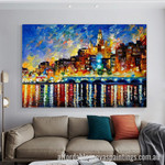 Glowing Harbor Abstract Art Modern Heavy Texture Handmade Framed Acrylic Paintings For Sale Australia affordablecanvaspaintings.com.au