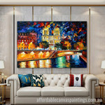 Notre Dame De Paris Abstract Art Modern Heavy Texture Handmade Framed Cheap Framed Artwork Australia For Office Décor
