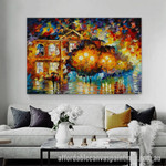 Glowing Night By Leonid Afremov Abstract Art Modern Heavy Texture Handmade Framed Buy Textured Paintings Online Australia For Home Décor