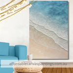 Waterside Seascape Contemporary Landscape Artist Original Oil Painting For DIY Room Décor