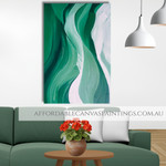 Curved Textured Brushstrokes Hand Painted Canvas Framed Abstract Wall Art Contemporary Modern Paintings For Hotel Decoration Design