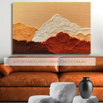 Warm Mountains Abstract Landscape Modern Artwork Framed Buy Original Oil Painting Online For Living Room Wall Decor