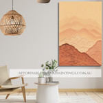 Desert Hills Abstract Landscape Vintage Framed Handmade Textured Canvas Artwork For Living Room Design