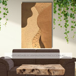 Curvy and Sandy Abstract Scandinavian Framed Handmade Paintings Australia For Home Decor Ideas