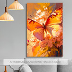 Colorful Butterfly Insect Floral Abstract Painting Modern Framed Art For Sale Direct From Artist For Home Office Ideas