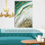 Calico Blobs Framed Handmade Modern Abstract Painting For Wall Decoration