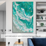 Ocean Abstract Landscape Modern Framed Handmade Textured Canvas Art For Living Room Decoration Ideas