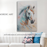 Colourful Horse Face Animal Modern Framed Handmade Heavy Texture Large Canvas Painting For Living Room Design