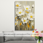 White Flower Garden Botanical Modern Framed Handmade Abstract Flower Paintings For Home Wall Decoration Ideas