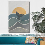 Whale Tail Water Animal Seascape Modern Framed Handmade Scenery Painting On Canvas For Home Decor Online