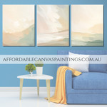 Brush Spots Abstract Wall Art Modern Artwork Handmade 3 Panel Framed Painting For DIY Room Décor