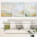 Colorful Mountains Modern Painting Landscape Framed Handmade 3 Piece Abstract Wall Art For Office Wall Decoration Ideas