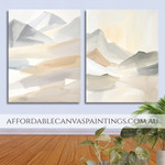 Multicolor Hills Landscape Modern Artwork Framed Handmade 2 Piece Canvas Art Abstract Canvas Painting For Home Decorators